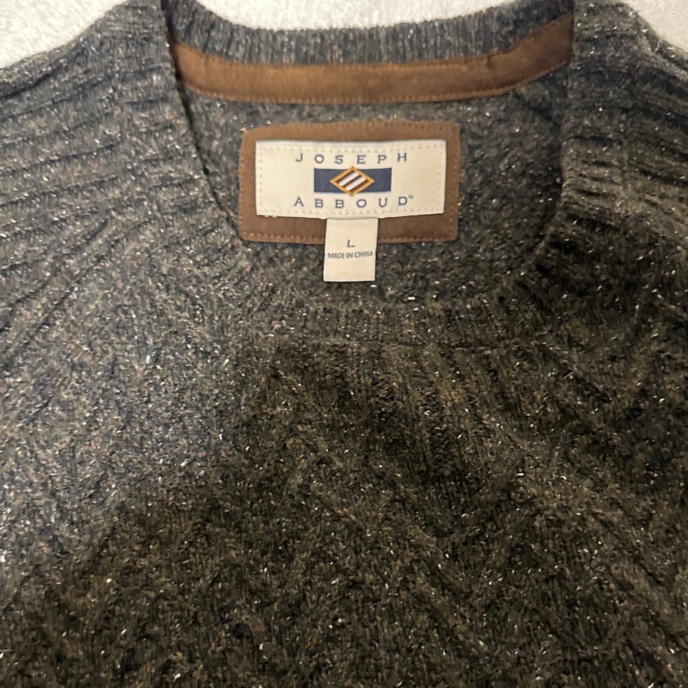 Joseph Abboud Gray Crewneck Sweater for Men